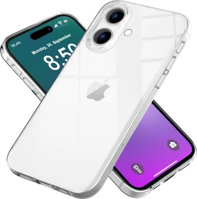 Obrázek produktu pro NALIA Průhledné silikonové pouzdro pro iPhone 16 Plus, průhledné ochranné pouzdro, silikonové pouzdro na mobilní telefon, čiré pouzdro