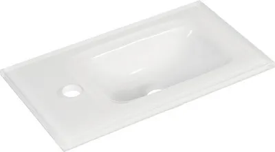 Produktbild von form&style Möbel-Waschtisch FELINA 45 cm Glas weiß inkl. Ablaufventil