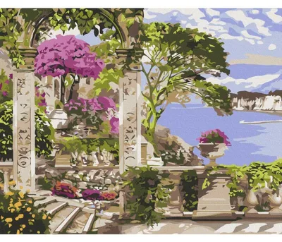 Image de Malowanie po numerach BRUSHME 40x50 cm Kwiaty w ogrodzie