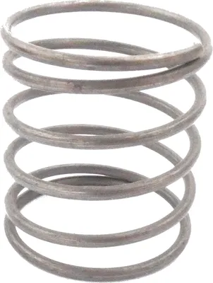 A close-up studio shot of a metal spring.