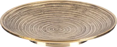 Produktbild von Kerzenteller (Rillen) Messing 15 cm Durchmesser