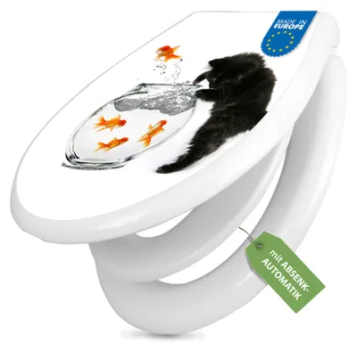 Produktbild von banjado Familien WC Sitz weiß mit Absenkautomatik und Motiv [Montivname] [TDWK 12355]