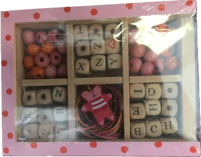Produktbild von Glorex - Hobbytime - Holzperlenbox Buchstaben - Holzperlen