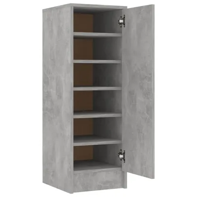 Image de vidaXL Armoire à chaussures gris béton 32x35x92 cm Bois composite