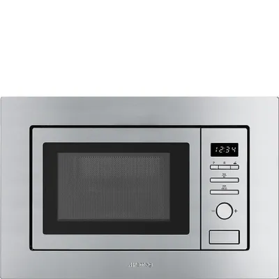 A built-in microwave oven with a digital display and control panel.