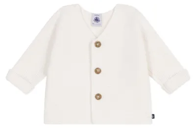 Zdjęcie produktu dla Sweterek dziecięcy uni Petit Bateau A0ces, biały, rozmiar 0-3 miesiące