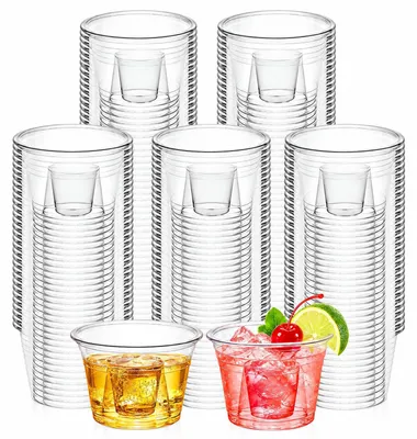 100er Set Plastik-Shotgläser 25+175 ml, transparent