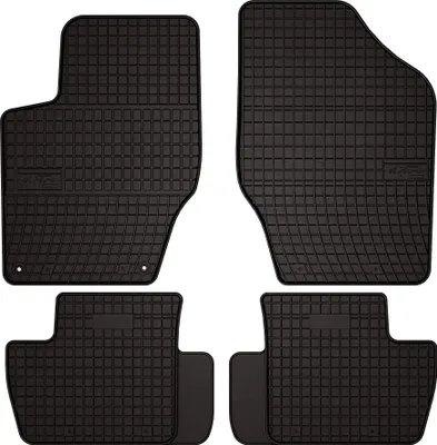 Produktbild von Gummifußmatten passend für Citroen C4 II (Schrägheck, Kombi, Bj. 2010-2018) –  schwarz, passgenau, mit Befestigungen set 4 Stk. - Gummi-Automatten