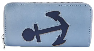 Produktbild von Damen Geldbörse aus Kunstleder, Format 19 x 10 cm, hellblau - Anker