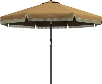 Produktbild von SonnenschirmmitFransendekor,Ø265cm,neigbar,zweiteiligerMetallmast,Windhaube,Khaki/Schwarz