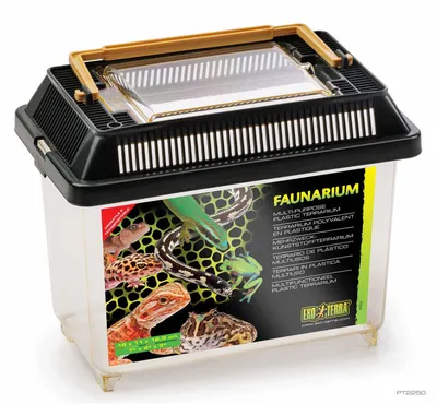 Productafbeelding van Exo Terra Faunarium Mini 18×11×12,5 cm – stapelbaar kunststof terrarium voor reptielen, amfibieën, insecten en kleine knaagdieren