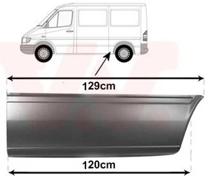 Produktbild von VAN WEZEL Seitenwand Reparaturblech passend für MERCEDES-BENZ SPRINTER 3-t Kasten (903) SPRINTER 3-t Bus (903) SPRINTER 2-t Kasten (901, 902) für VW