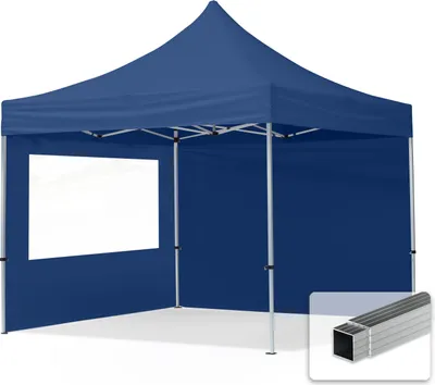 Produktbild von TOOLPORT 3x3m Aluminium Faltpavillon, inkl. 2 Seitenteile, dunkelblau