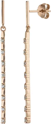 Produktbild von Ohrhänger Hängerstecker Stäbchen mit Zirkonia 925 Silber rotvergoldet Ohrringe