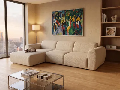 Produktbild von Ecksofa Softy – s Ecksofa für das Wohnzimmer, weich & federnd, große Eckcouch 297x180 cm