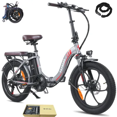 Produktbild von Elektrofahrrad Pannensichere Reifen 20 zoll Rostfreie Aluminiumlegierung bis zu 120 - 150 km Wasserdicht IPX5 Pedelec klapprad 7 Gang, Grau