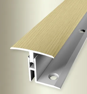 Produktbild von PROVISTON | Übergangsprofil | Parkettprofil | Breite: 31.5 mm | Höhenausgleich: 17 - 22 mm | Länge: 1000 mm | Aluminiumprofil | Edelstahloptik | 1 Stück