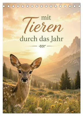 Produktbild von Mit Tieren durch das Jahr (Tischkalender 2027 DIN A5 hoch), CALVENDO Monatskalender