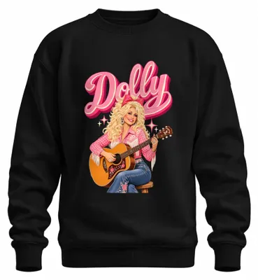 Produktbild von Dolly Parton Country Musik Sängerin Gitarre Cowgirl Western Sweatshirt Pullover, Schwarz, S