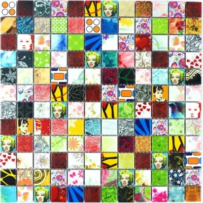 Produktbild von Mosani MOS18D-1605, Mosaik, Keramik, Mehrfarbig, Indoor, Rechteck, 300 mm