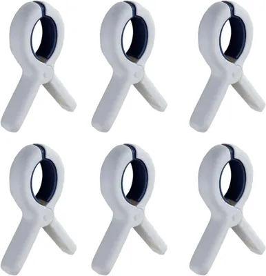 Produktbild von Wäscheklammern aus Kunststoff, Strandtuchclips, robuste Wäscheklammern mit Federn, Strandtuchhalter, damit Ihr Handtuch nicht wegweht (6 Stück)