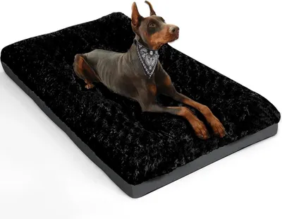 Produktbild von PromoHome® Großes Luxus-Hundebett 91 x 58 cm mit extra weichem Kissen, wasserdichtem Bezug, rutschfester Unterseite und atmungsaktiver