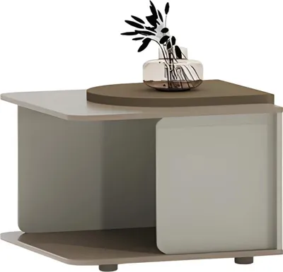 Produktbild von Moderner Couchtisch Beige und Braun mit Ablagefläche für Wohnzimmer Design
