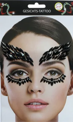 Produktbild von Gesichtstattoo Deluxe  Deko Steine schwarzer Schwan Hautaufkleber Festival Karneval