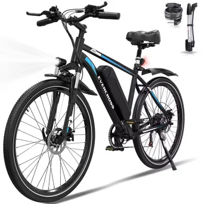 Produktbild von EVERCROSS EK15 E-Bike 28 Zoll Elektrofahrrad Trekking Pedelec 250W 36V Scheibenbremse 21 Gang Schwarz-Blau