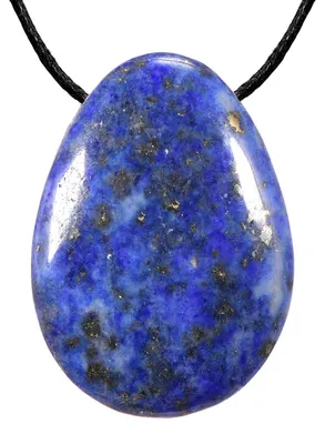 Productafbeelding van Morella ketting, 80 cm lang, met een hanger van edelsteen druppels in lapislazuli, geleverd in een sieradenzakje