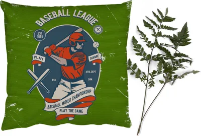 Produktbild von MuchoWow® Zierkissen Sofakissen Wohnzimmer Dekokissen 40x40 cm Mancave - Baseball - Sport - Altmodisch - Foto Kissen - Schlafzimmer Dekoration