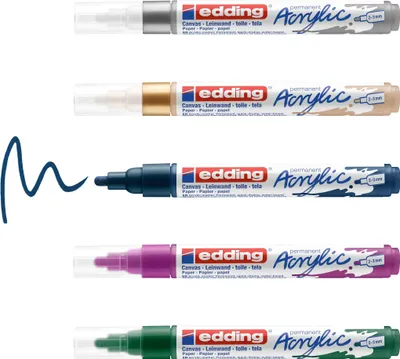 Obrázok produktu pre Edding - Akrylový popisovač EDDing E -5100 M Metallic Assorti | Sada 5 ks | 8 ks