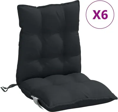 Produktbild von Niedriglehner-Auflagen 6 Stk. Schwarz Oxford-Gewebe