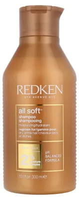 Produktbild von Redken All Soft Shampoo, Frauen, Professionell, Shampoo, Sprödes Haar, trockenes Haar, Alle Farben, 300 ml
