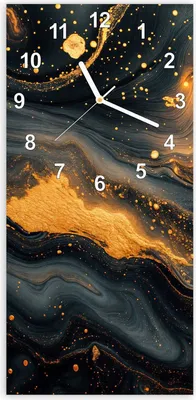 Produktbild von Wanduhr aus Glas mit Motiv Abstrakter Wirbel- 30 x 60 cm - inkl. Aufhängesystem