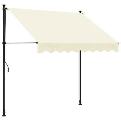 Obrázok produktu pre vidaXL Stiahnuteľná markíza krémová 200x115 cm látka a oceľ
