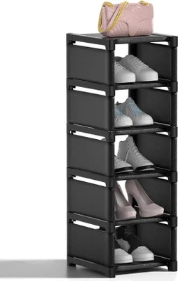 Produktbild von Schuhregal mit 6 Ebenen aus Metall - platzsparender Schuhorganizer