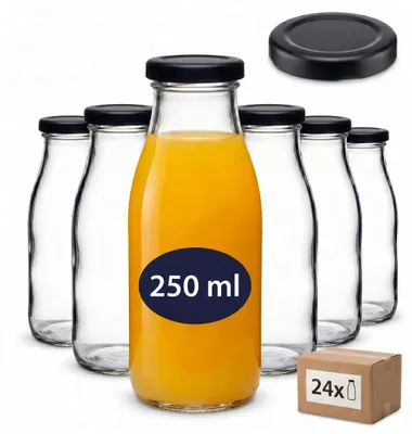 Produktbild von Set mit 24 Glasflaschen à 250 ml mit Verschlüssen