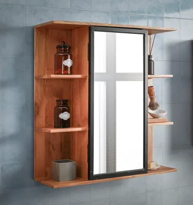 Produktbild von Spiegelschrank 68x71cm 'Timbero' Eiche massiv