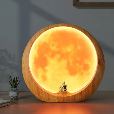Immagine prodotto di Lampada decorativa - Luminaria notturna - Atmosfera romantica - Controllo della luminosità tramite touch screen - 3 Watt - Finitura effetto legno