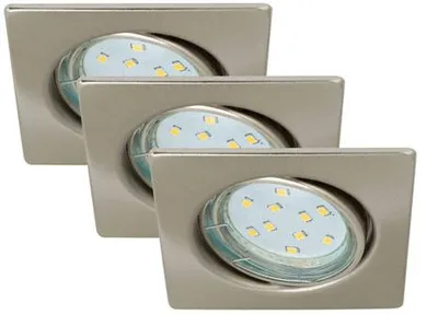 Produktbild von Briloner LED Einbauleuchte SQUARE nickel matt – 3er Set, GU10, schwenkbar