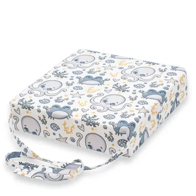 Zdjęcie produktu dla Poduszka do siedzenia dla dzieci New Baby BASIC z motywem ośmiornicy, niebieska