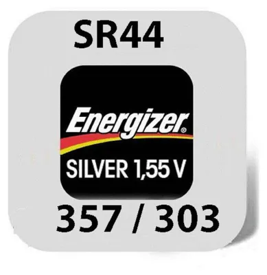 Produktbild von Energizer Uhrenbatterie 357/303 (SR44) E1072601 Uhrenknopfzelle in 1er-Miniblister Silberoxid E1072601