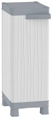 Kunststoff-Kast, 1 Tür, 2 Böden, 35x43,8x97,6 cm, lichtgrau/dunkelgrau