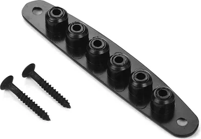 Obrázek produktu pro Eujgoov Elektrická kytara díly Bridge String přes tělo s černým stříbrem Volitelná náhrada zinkové slitiny 22G Hmotnost balení Velikost kovu Dlouhá životnost (BLACK)