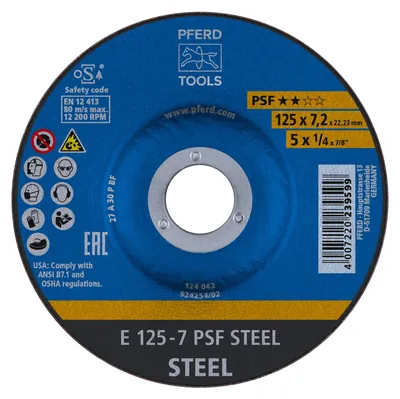Image de PFERD Schruppscheibe PSF STEEL D 125 x S 7,2 mm - 62012634