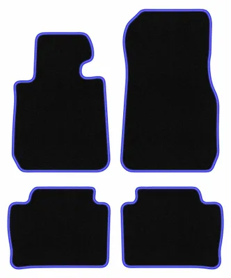 Image de Tapis de sol en moquette pour BMW 3 F30 2011-2018 (berline) – jeu 4 pièces, noir/bleu, sur mesure – Wielganizator CARLUX