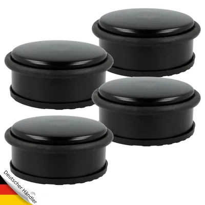 Produktbild von Türstopper-Set, 4er-Pack, schwarz – Robuster Bodentürstopper – 1,2 kg | Moderner Türstopper mit Gummiring zum Schutz der Türen