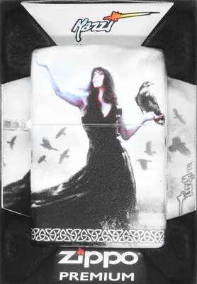 Zdjęcie produktu dla Zapalniczka Zippo Mazzi Woman and Raven benzynowa sztormowa z motywem 540° Color
