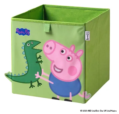 Produktbild von Lifeney meets "Peppa Wutz" Aufbewahrungsbox Box mit George & Dino Motiv  30 x 30 x 30 cm passend für klassische Würfelregale